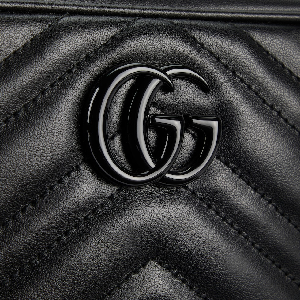 GG Marmont mini camera bag in black leather | GUCCI® US