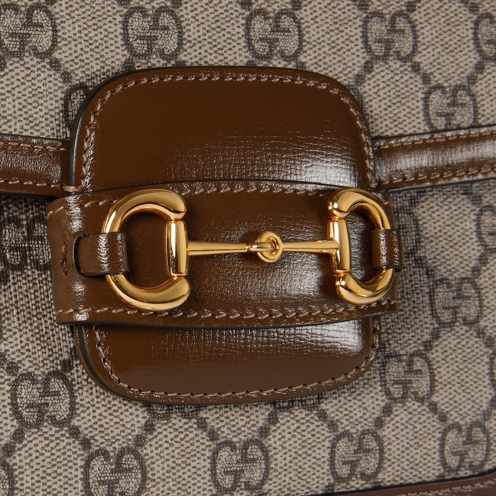 Gucci Horsebit 1955 small shoulder bag in GG Supreme canvas