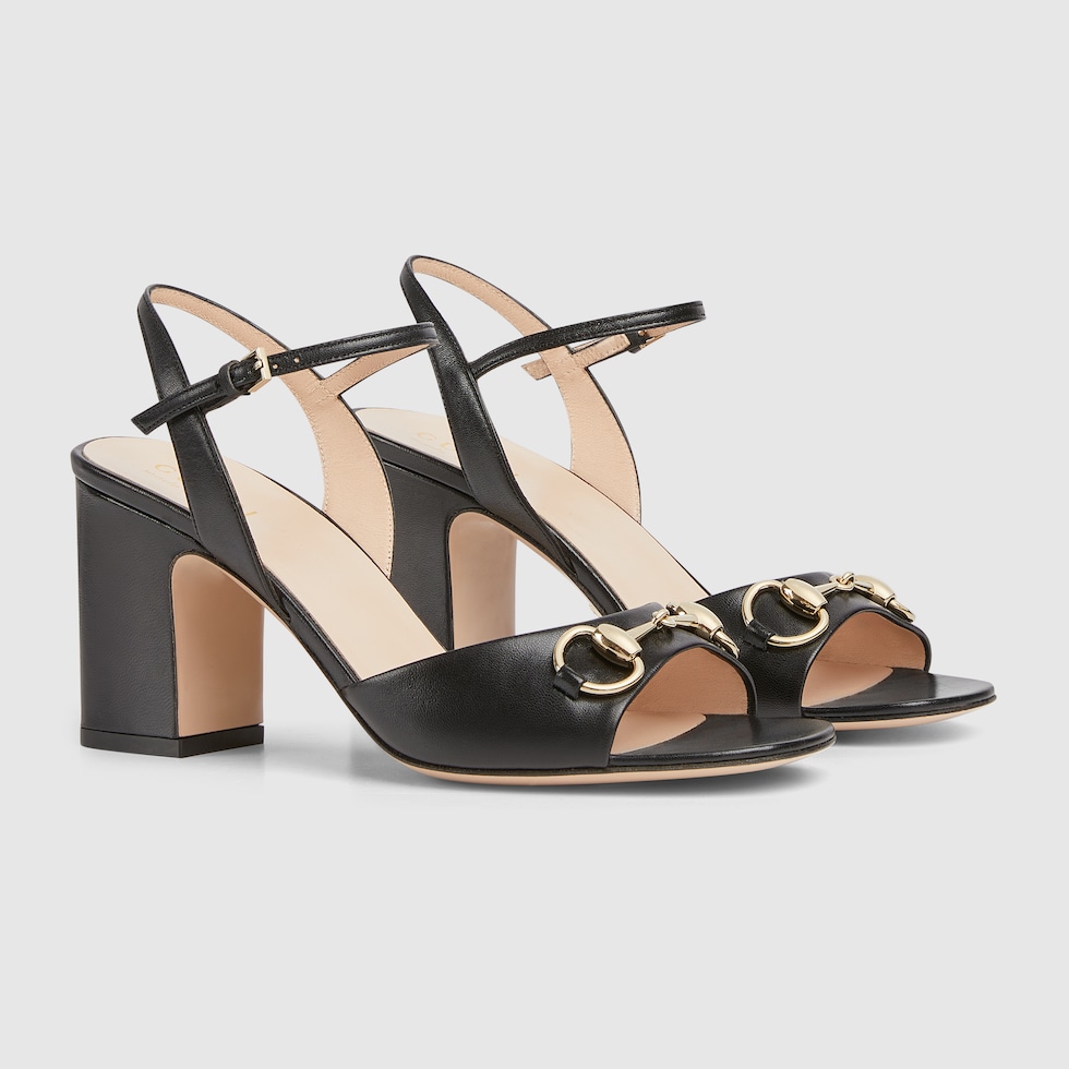 GUCCI Women s Horsebit Sandal Black Leather