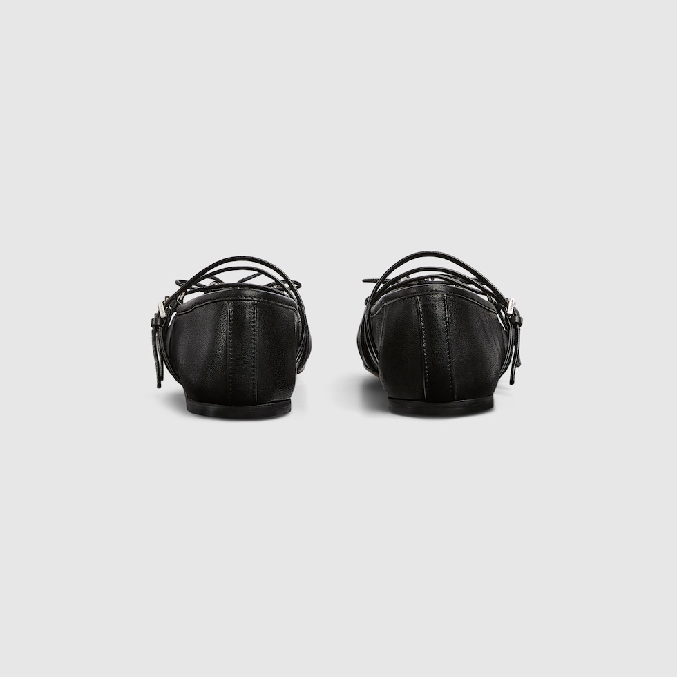 Women's Gucci Horsebit ballet flat in black leather | GUCCI® US