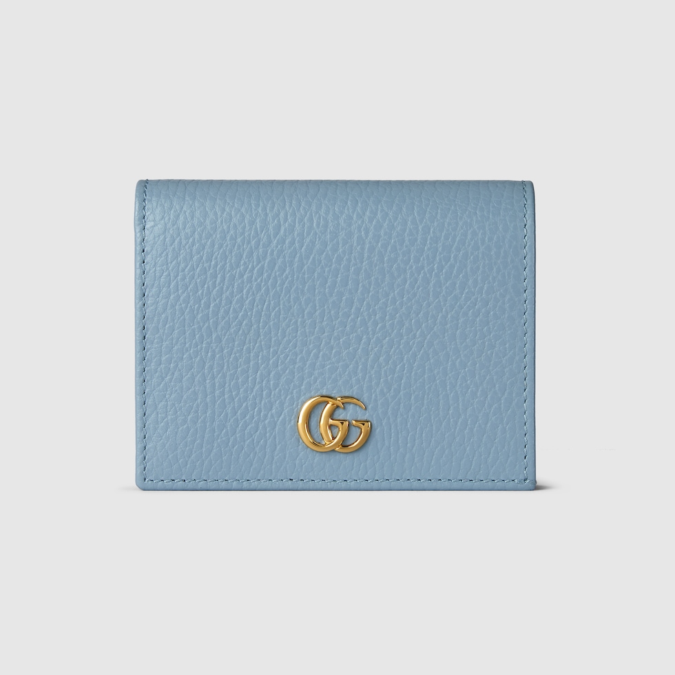 GG Marmont mini wallet in light blue leather | GUCCI® US GG Marmont mini wallet in light blue leather | GUCCI® US