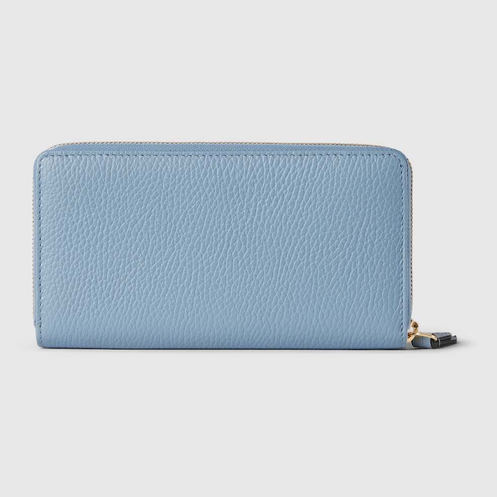 GUCCI 長財布 ライトブルー ダブルG バイカラー ジップアラウンドウォレット ・ライトブルー