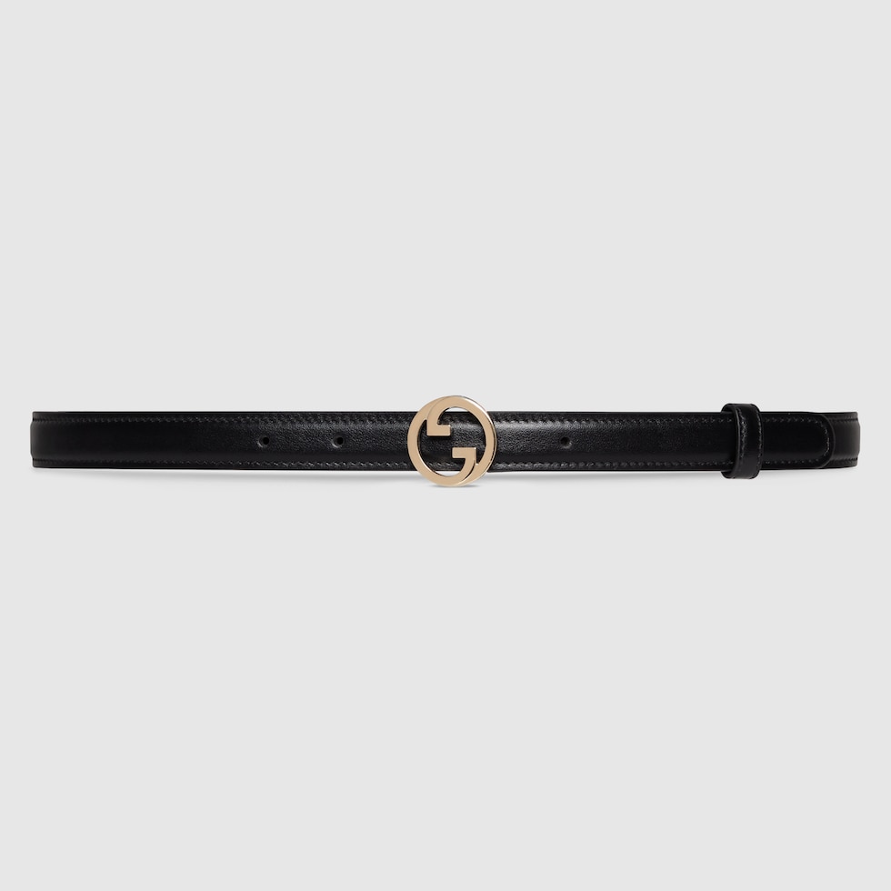 グッチ ブロンディ〕スリムベルトブラック レザー | GUCCI公式