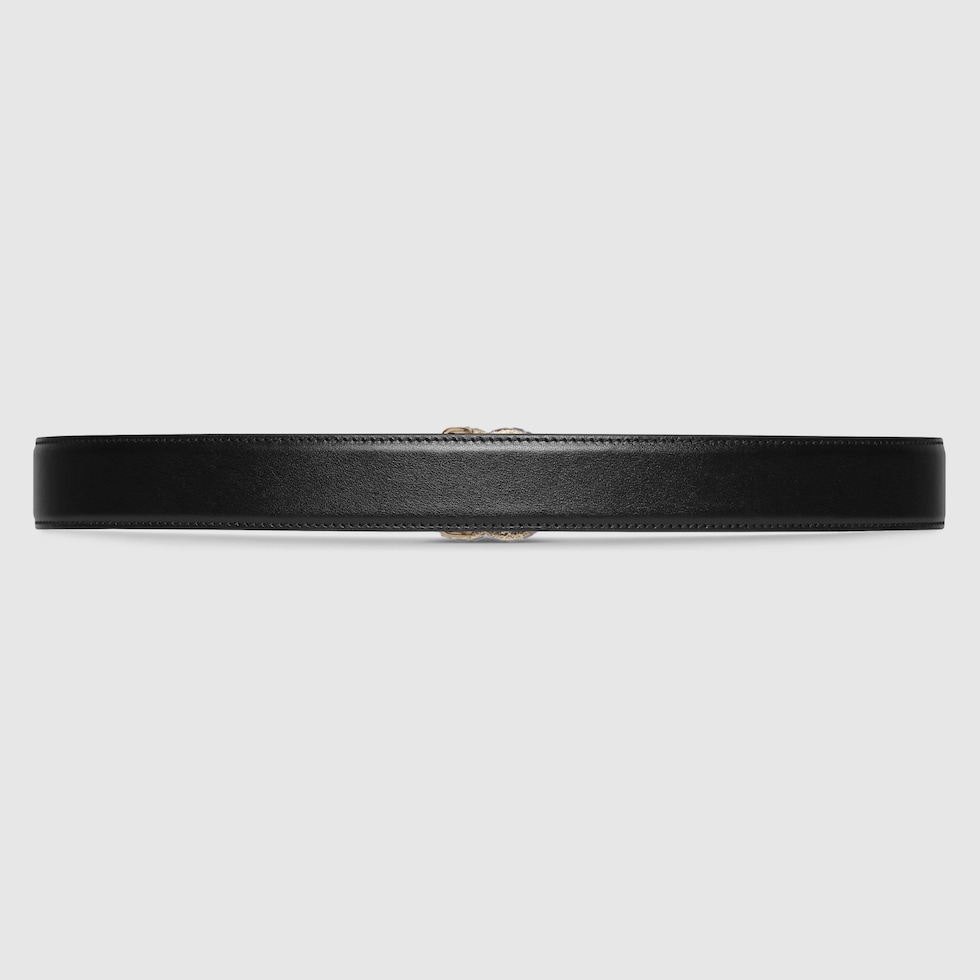 gucci ベルト　マーモント GG Marmont thin belt with crystals in dark blue leather