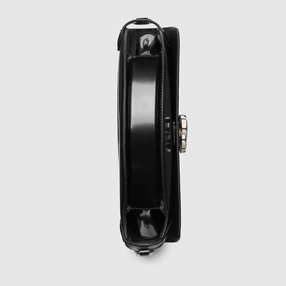 Borsa a mano a forma di mezzaluna misura piccola in pelle nera GUCCI CH
