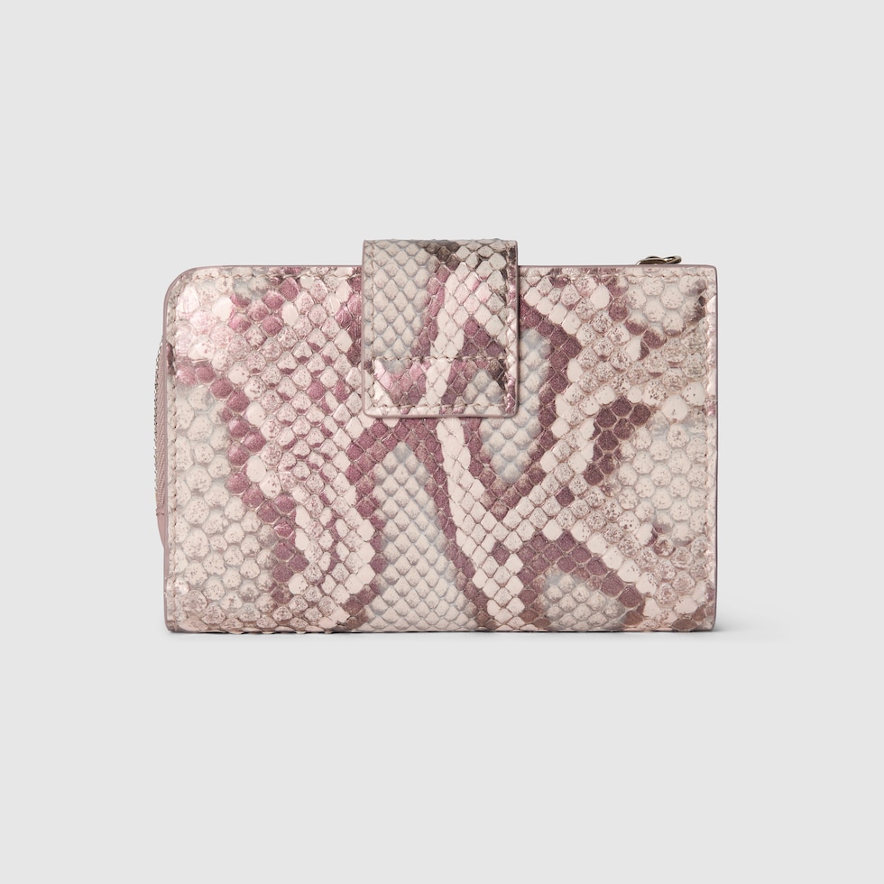 GUCCI グッチ パイソン バンブー ラウンドファスナー ジップ 長