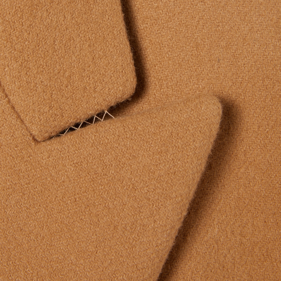 Batavia wool coat with embroidery in camel | GUCCI® US