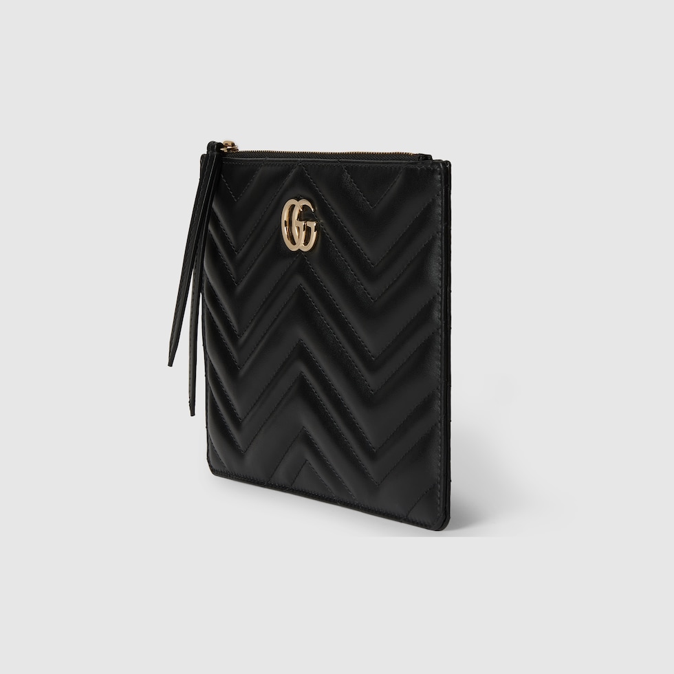 GUCCI GG Marmont Small Pouch Black Leather