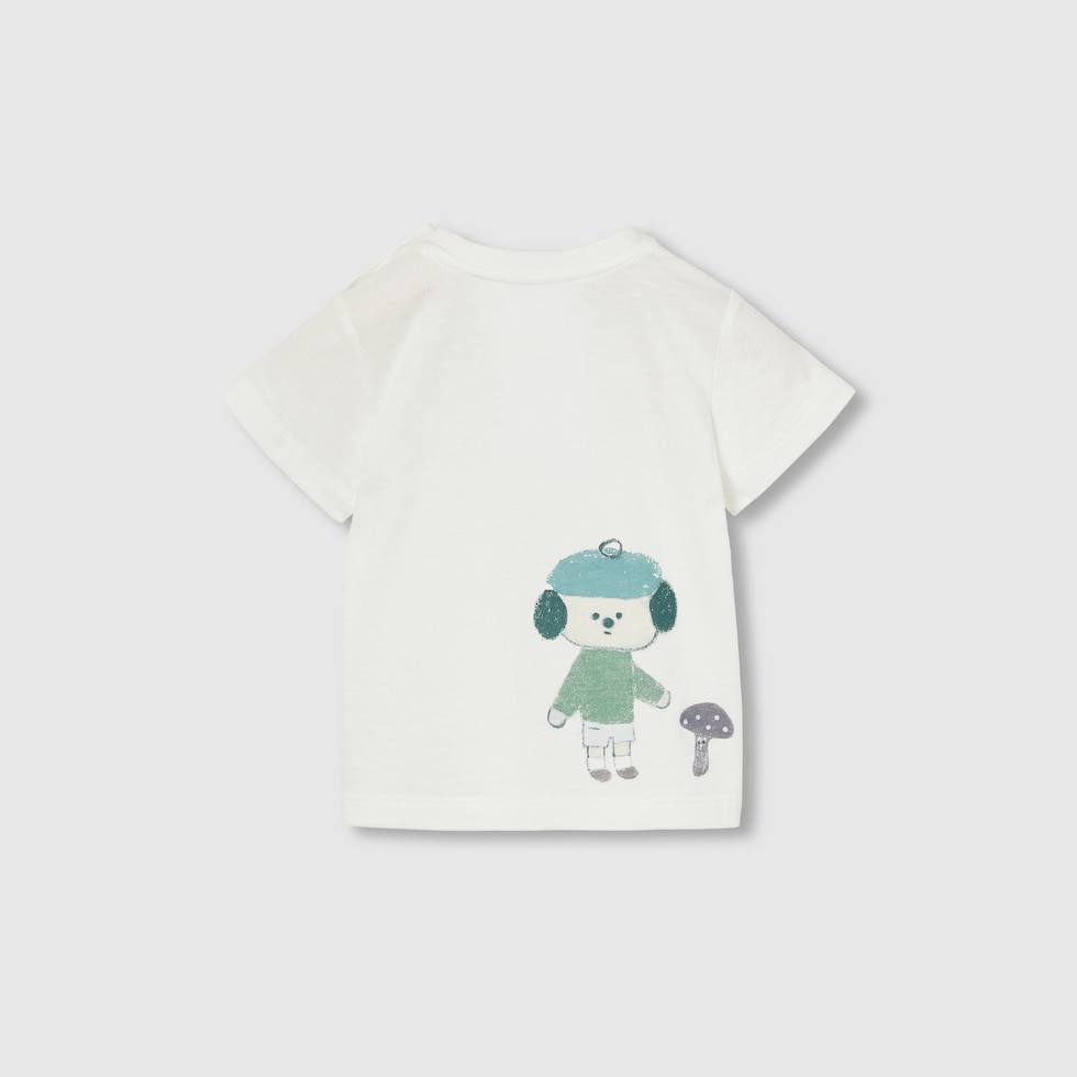 Baby printed cotton T-shirt in white | GUCCI® PL