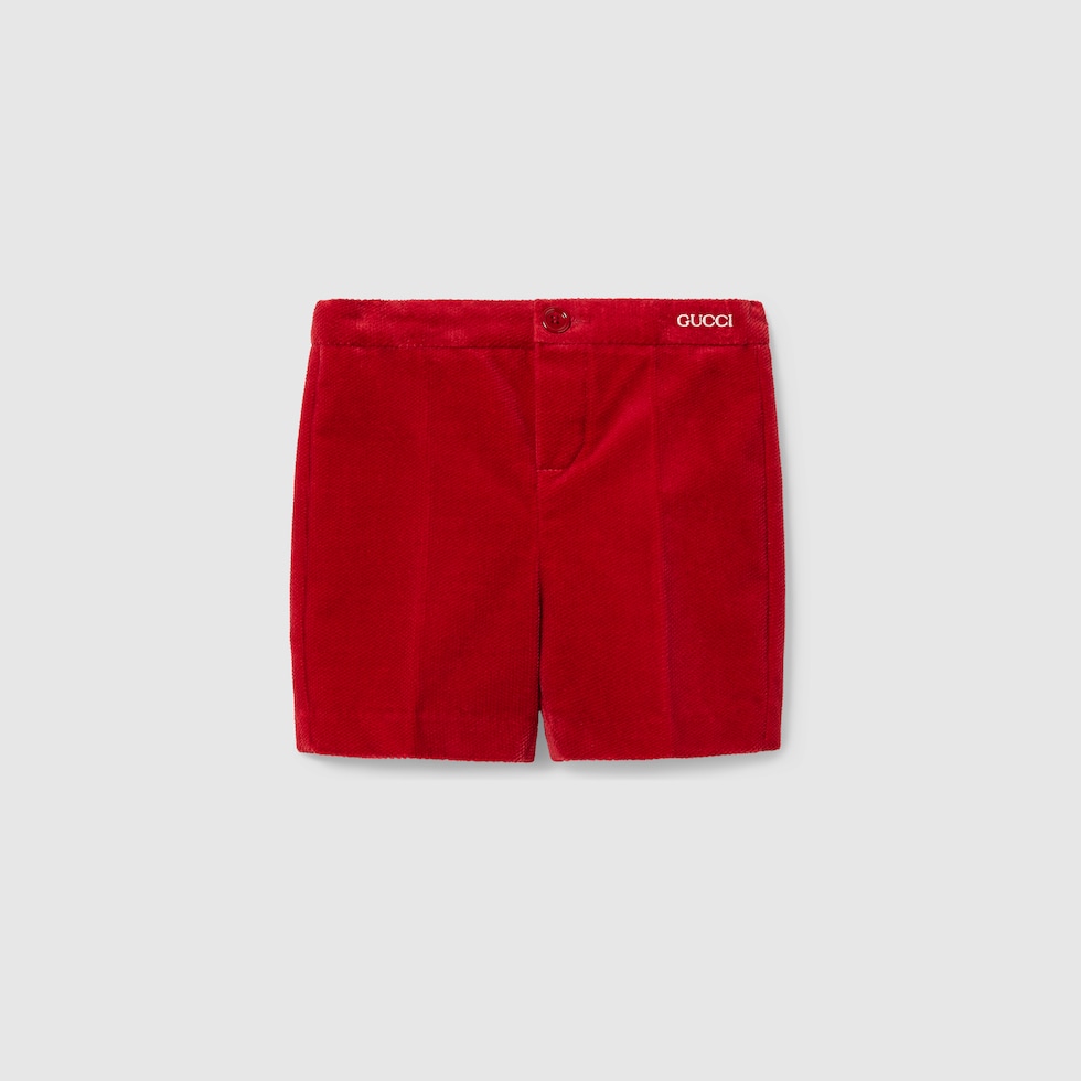 Embroidered velvet shorts outlet