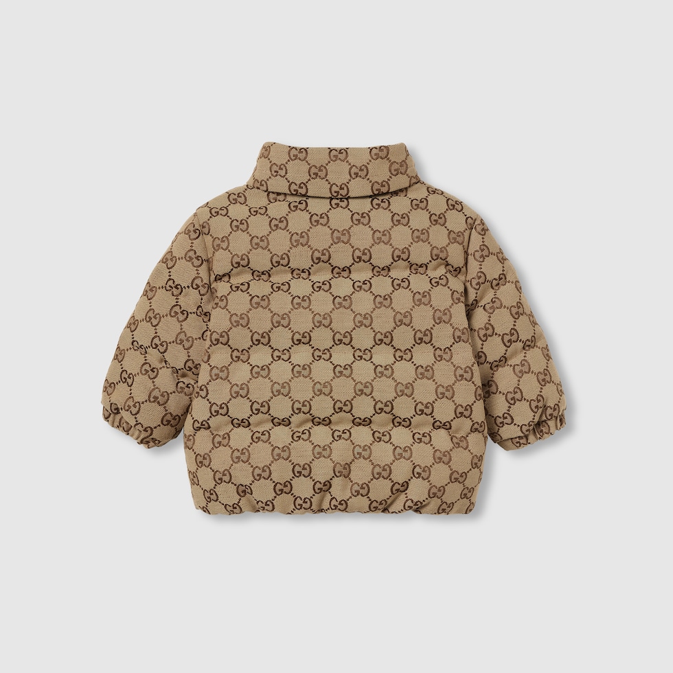 ベビー〕GGキャンバス ダウンジャケット ・キャメル＆ダークブラウン