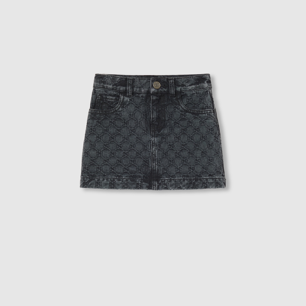 極美品✨GUCCI グッチ　GG ジャガードデニムスカート　ショート 803578_XDC42_1150_001_100_0000