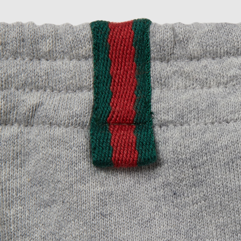 Baby cotton pants with Web in light grey | GUCCI® US