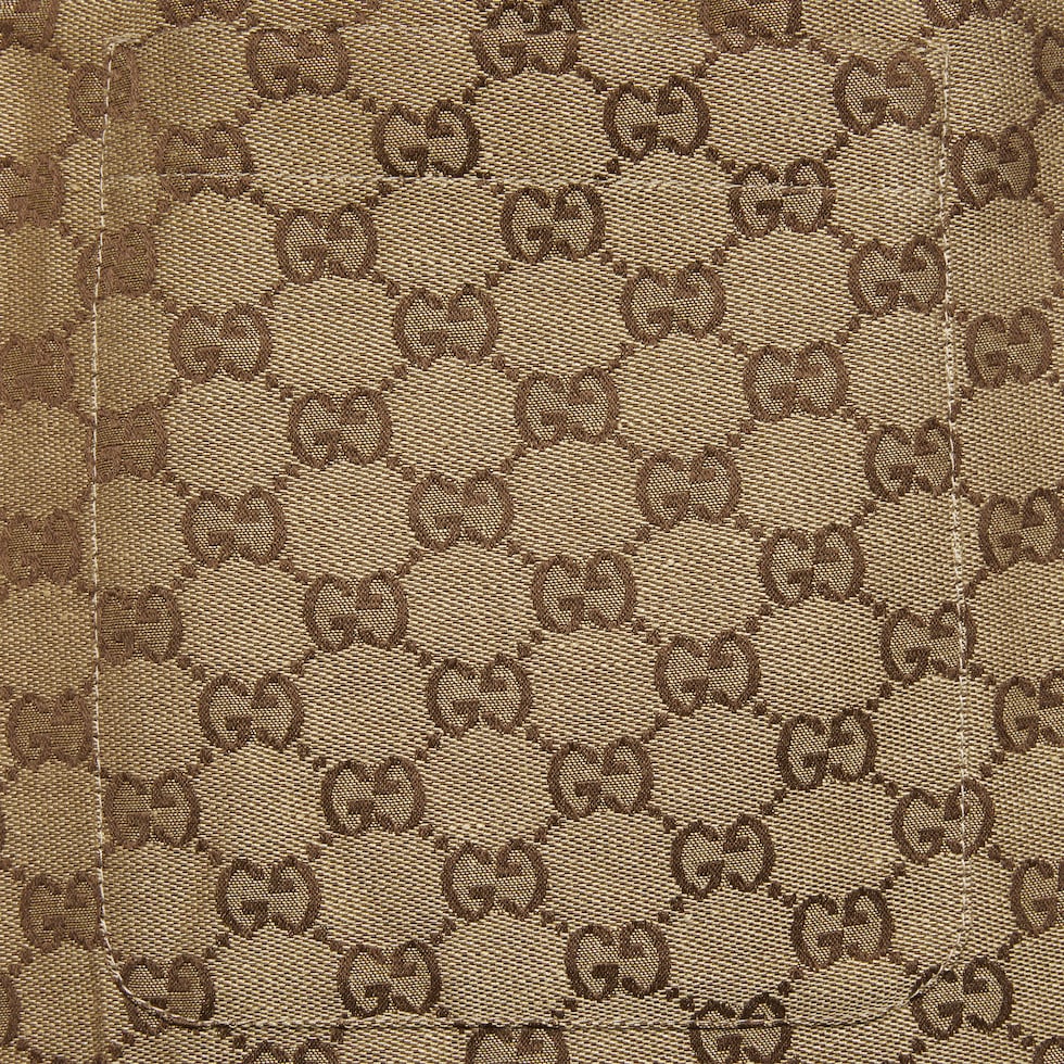 GG Supreme linen shorts in beige and ebony GUCCI AE