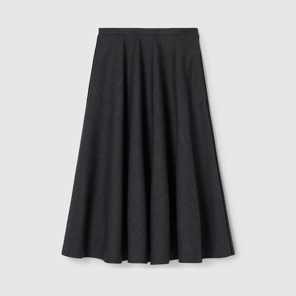 GUCCI｜SKIRTS ( 803406 ZARI2 1078) Cotton tweed skirt in dark blue | GUCCI® US