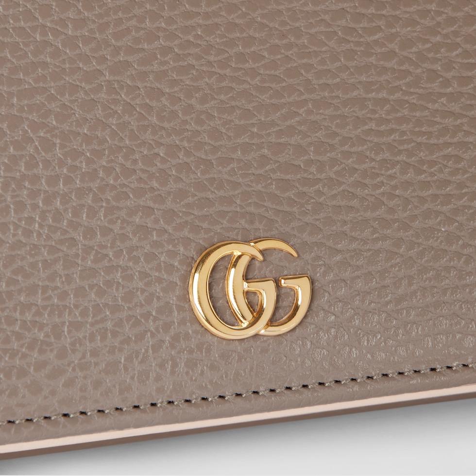 GG Marmont wallet on chain in taupe leather | GUCCI® US