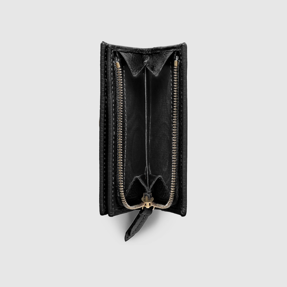 GUCCI ブラックレザー 三つ折り財布 790063_CAO0G_1000_013_080_0000