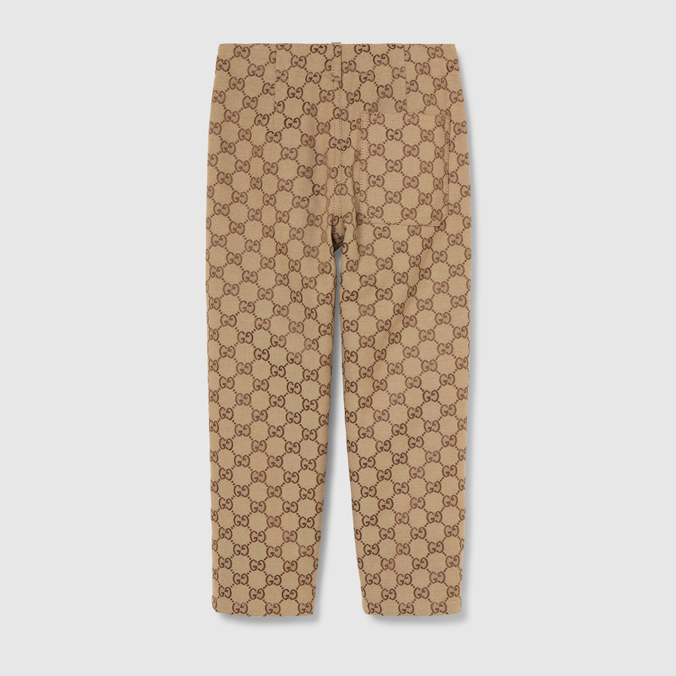 チルドレンズ〕GGキャンバス パンツ ・キャメル＆ダークブラウン