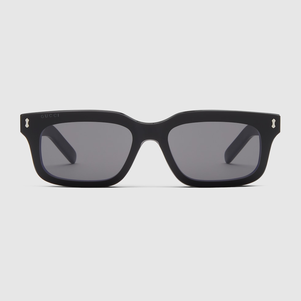 Occhiali da sole rettangolari in nero | GUCCI® IT