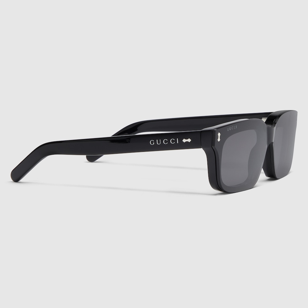 Occhiali da sole rettangolari in nero | GUCCI® IT