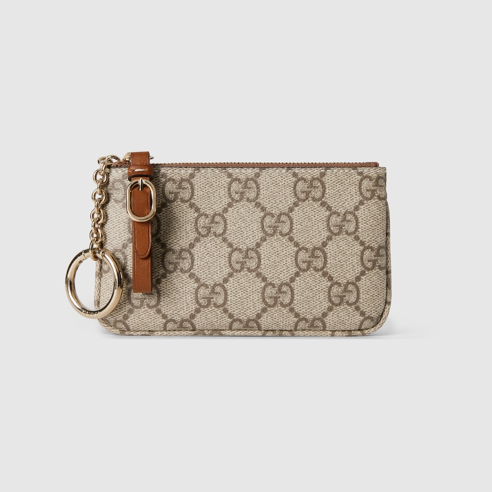 【GUCCI】〔GGエンブレム〕キーケース GG Emblem key pouch in beige and dark brown fabric | GUCCI® US