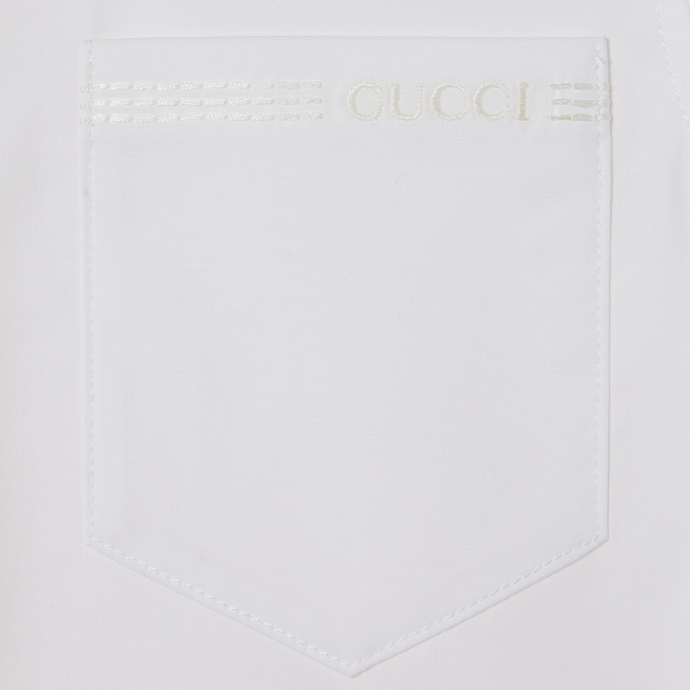 Children's embroidered cotton shirt in white | GUCCI® SI