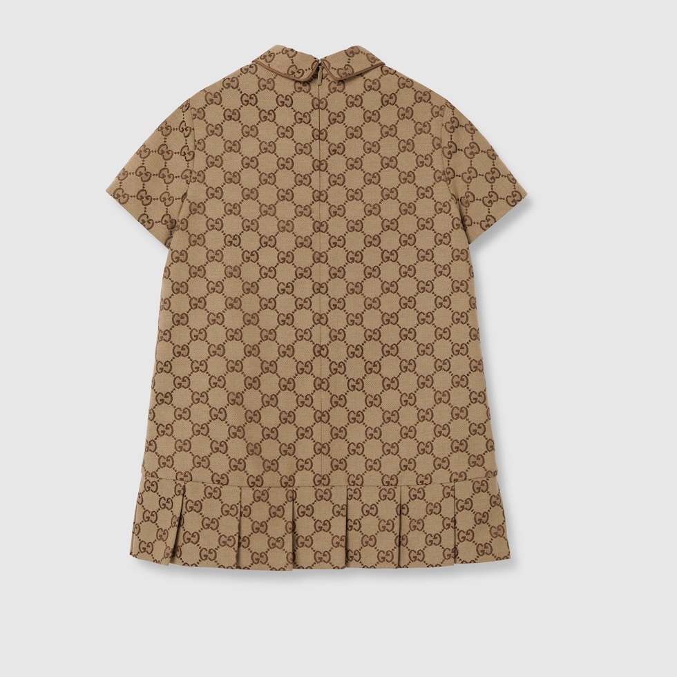 Children's GG canvas dress in camel and dark brown | GUCCI® US