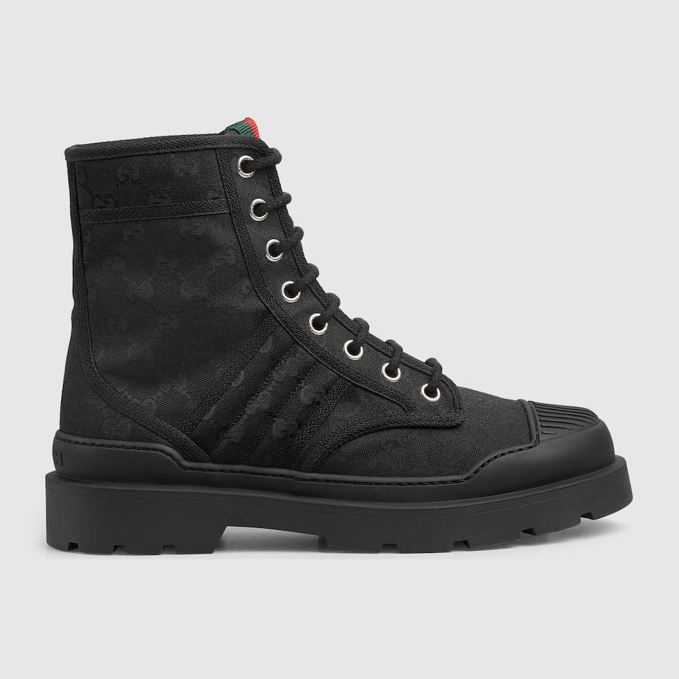 Men's  boot in black GG canvas GUCCI® NO