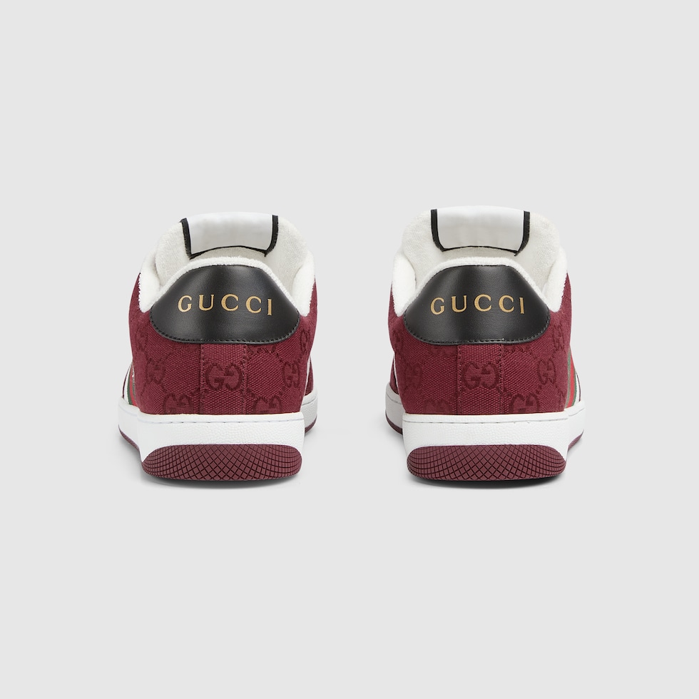 Men's Screener sneaker in Rosso Ancora GG canvas | GUCCI® US Men's Screener sneaker in Rosso Ancora GG canvas | GUCCI® US