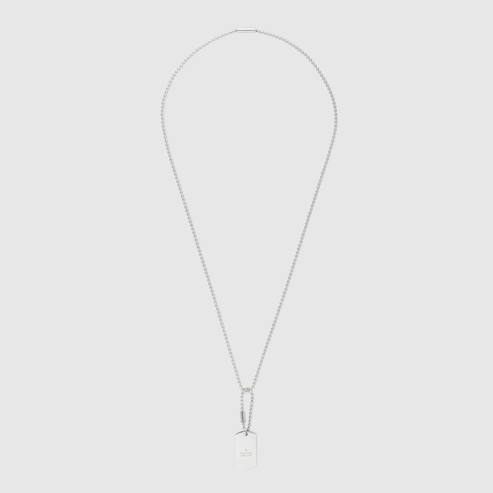 Boule chain pendant necklace in 941 sterling silver | GUCCI® US