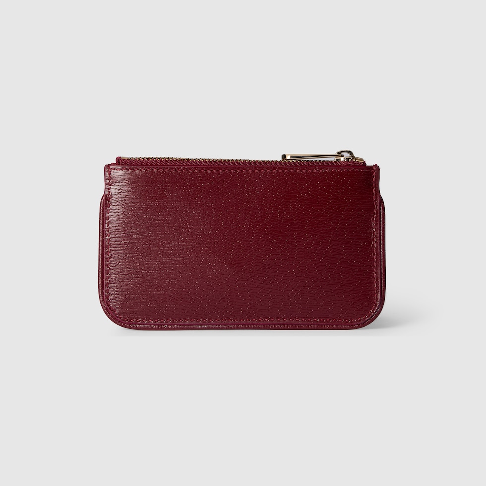 【GUCCI】ジップ キーケース Zip key case with Gucci script in black leather | GUCCI® US
