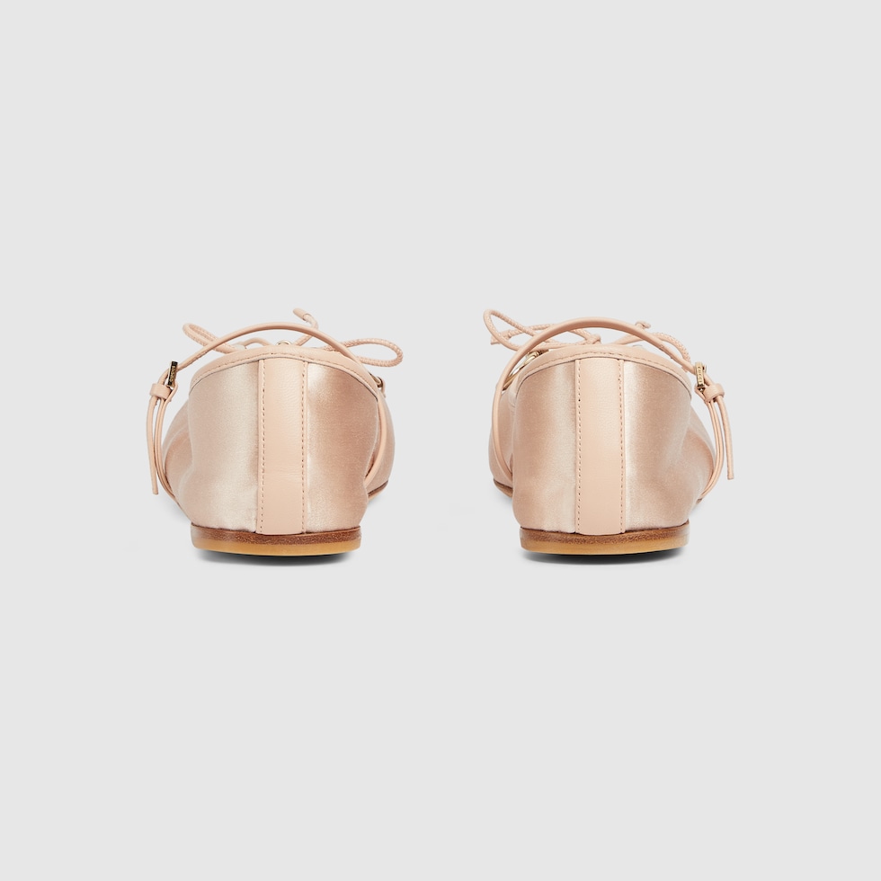 Women s Gucci Horsebit ballet flat in dusty rose satin GUCCI UK