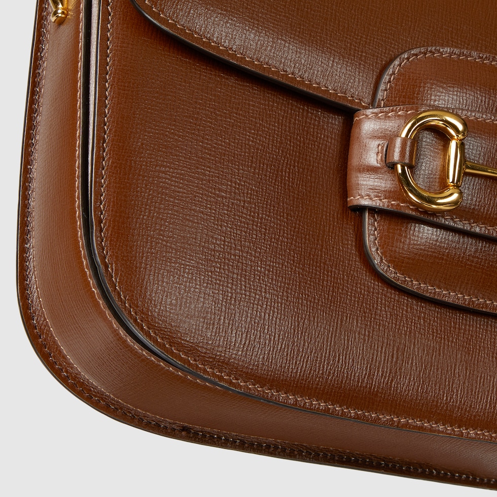 Brown Leather Gucci 1955 Horsebit Shoulder Bag GUCCI Australia