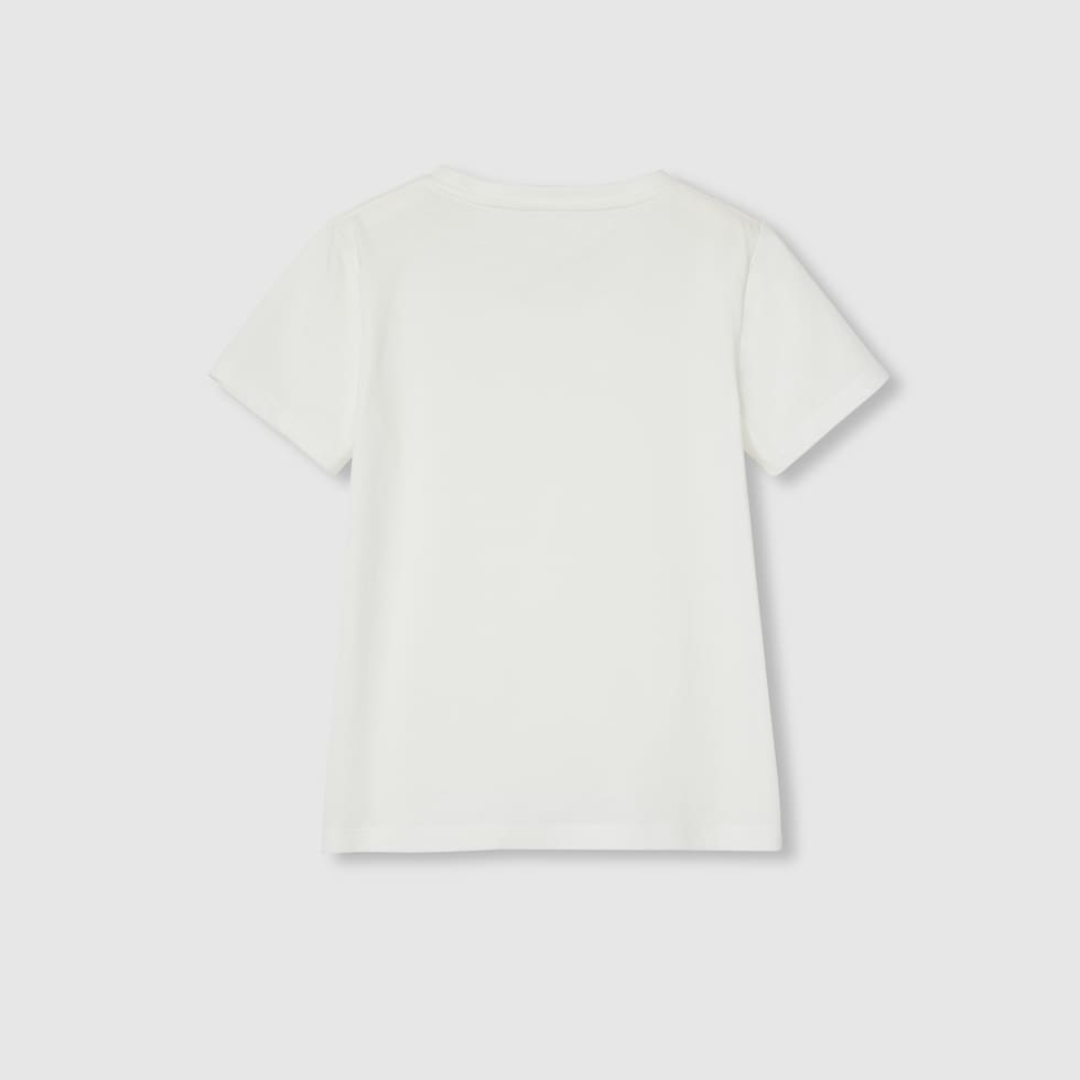 Children's embroidered cotton T-shirt in white | GUCCI® US
