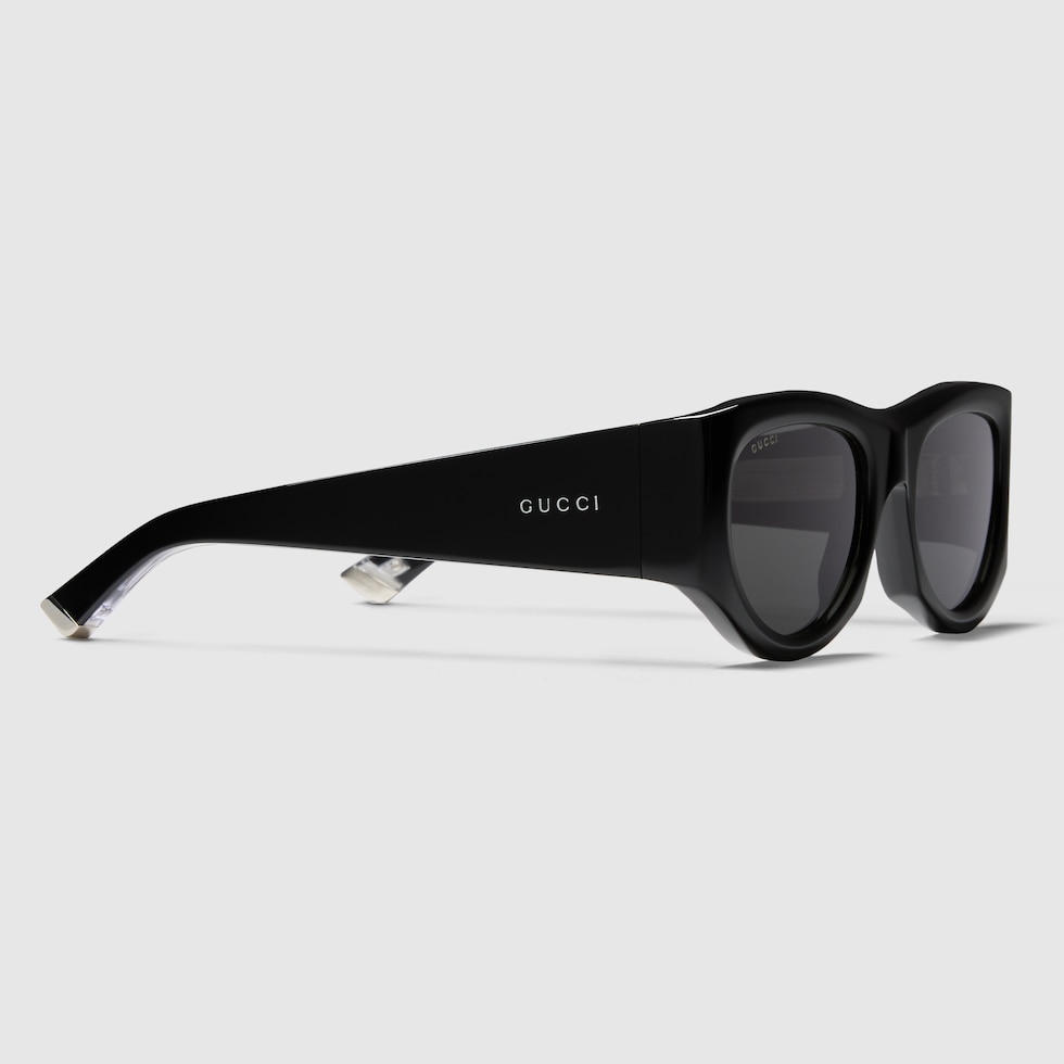 サングラス GUCCI Rectangular Sunglasses in glossy black Rectangular frame sunglasses in black | GUCCI® US