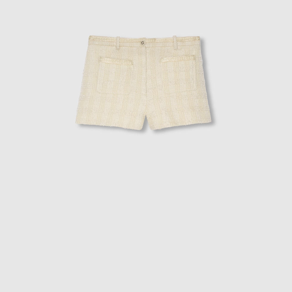 【新品】candy check tweed short pants white candy check tweed short pants – shéller / シェリエ