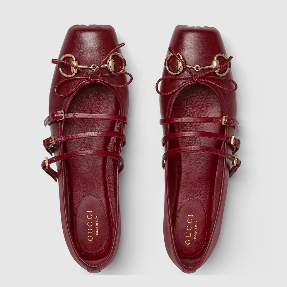Women's Gucci Horsebit ballet flat in Rosso Ancora leather Women's Gucci Horsebit ballet flat in Rosso Ancora leather