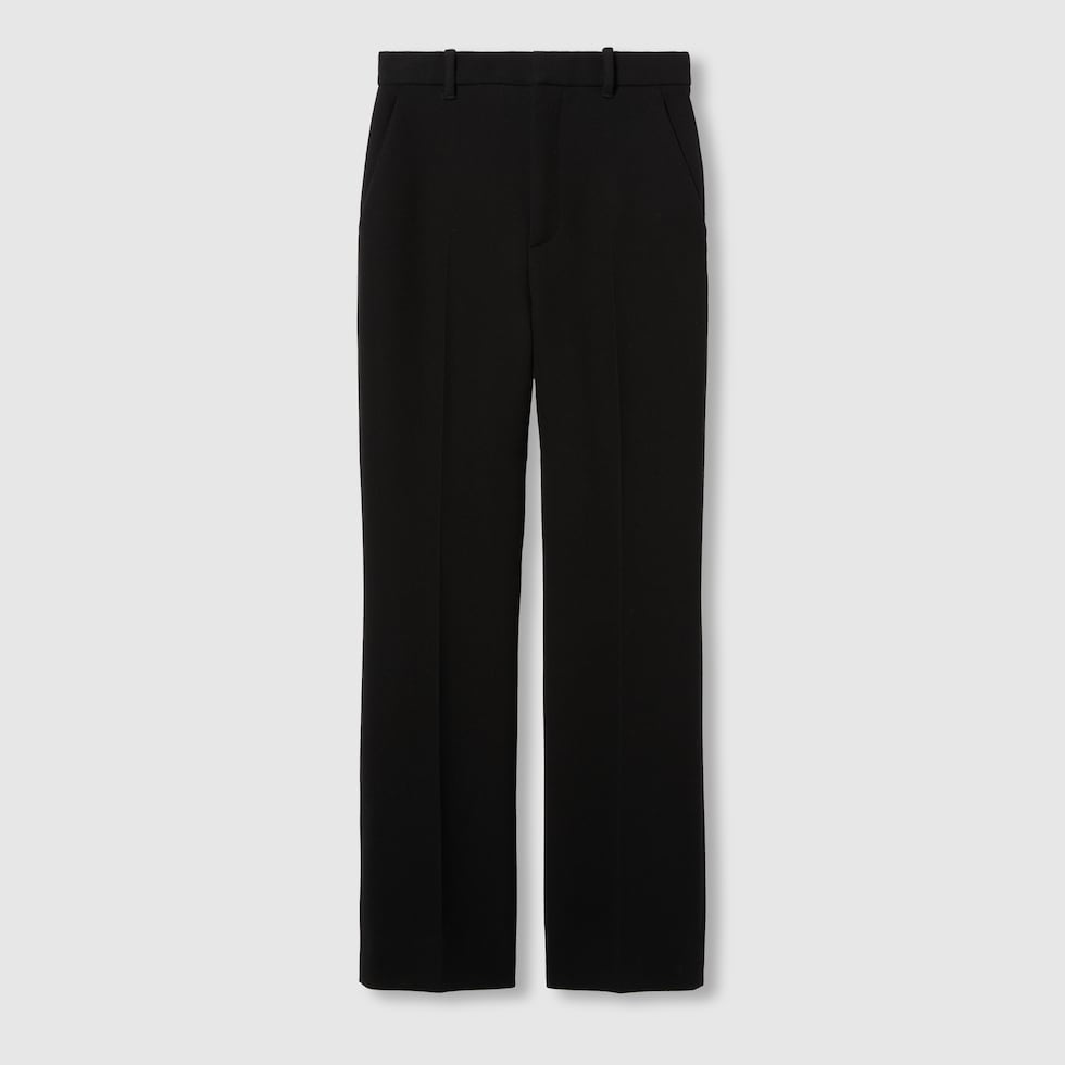 25 新作 GUCCI ライトウール クレープパンツ クリーム ライトウールクレープ パンツブラック | GUCCI公式
