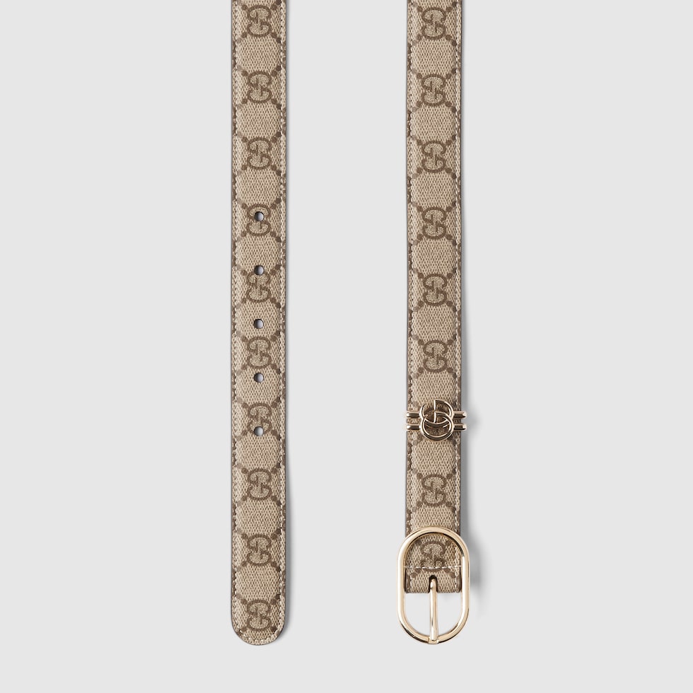 GUCCI GG Belt With Oval Buckle Size Gucci 65 Beige Original GG Fabric