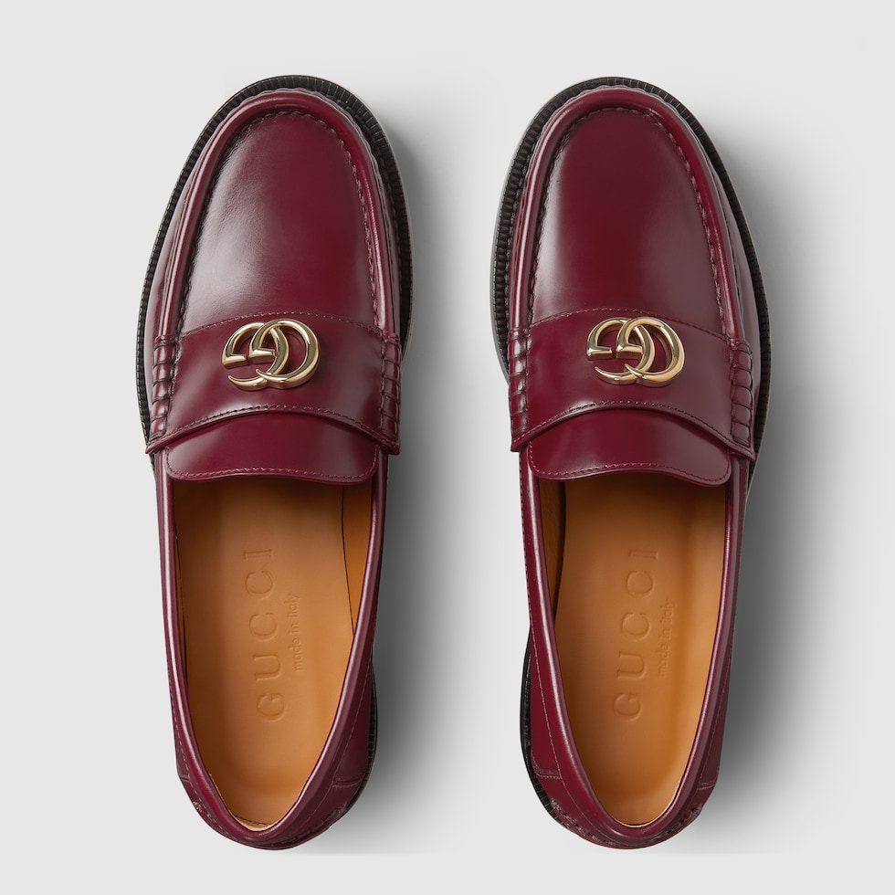 Women's loafer with Double G in Rosso Ancora leather | GUCCI® US Women's loafer with Double G in Rosso Ancora leather | GUCCI® US