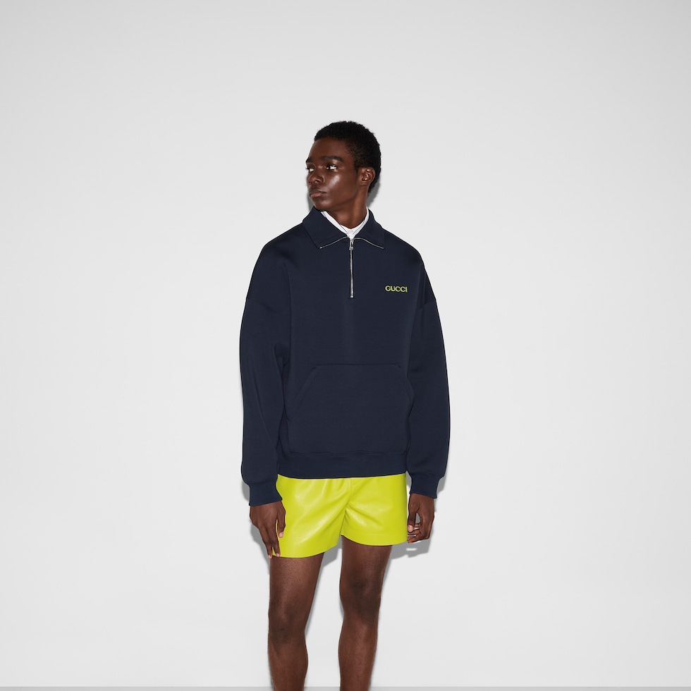 【60％OFF】 Jersey half-zip US GUCCI® | blue in patch with jacket 知育玩具