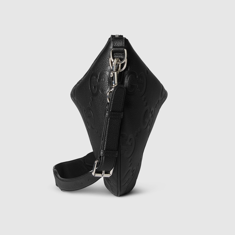 25 新作 GUCCI グッチB ミディアム ショルダーバッグ レザー グッチ B〕ミディアム ショルダーバッグブラック GGレザー