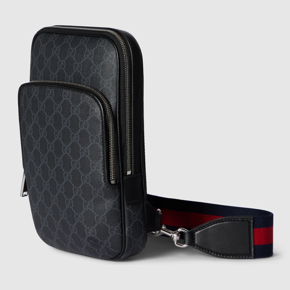 GUCCI GGスリングバックパンプス ブラック GG ブラック〕スモール スリングバッグ ・ブラック GGスプリーム