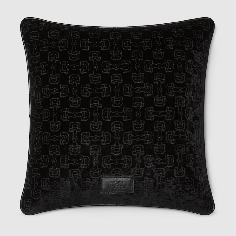 休日限定 cushion jacquard velvet Horsebit in US GUCCI® | black クッション・座布団