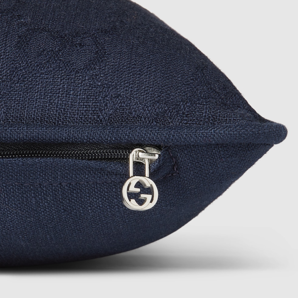 GG viscose cushion in blue | GUCCI® NL