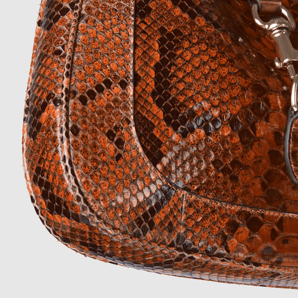 Gucci Jackie small python shoulder bag in orange | GUCCI® US