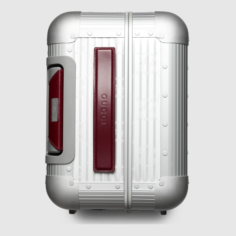 Gucci Porter cabin trolley in metallic silver aluminium