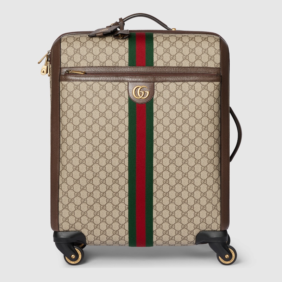 Gucci Savoy cabin plus trolley in beige and ebony Supreme | GUCCI® US