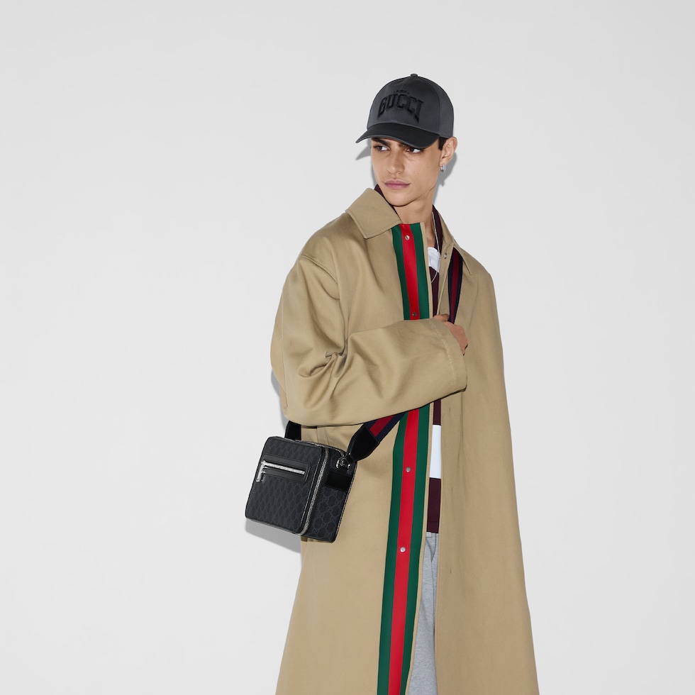 GG Black medium crossbody bag in black GG Supreme | GUCCI® US