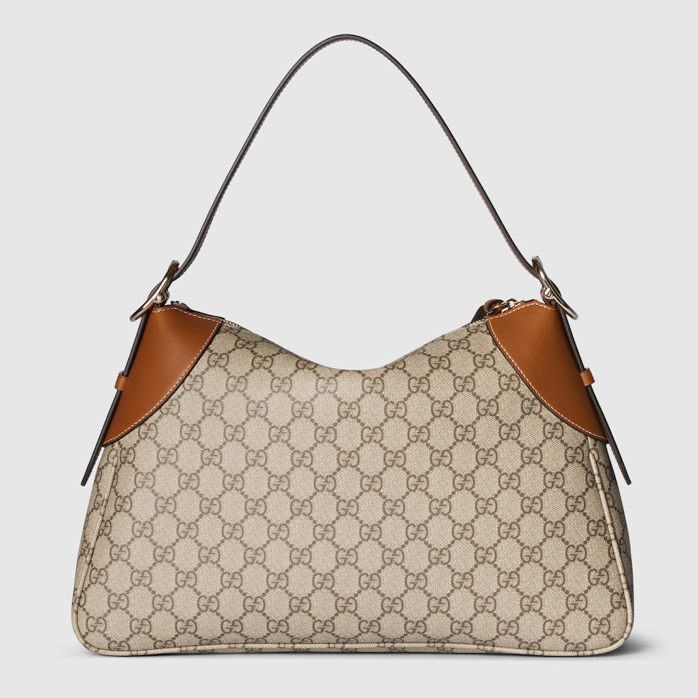 ショルダーバッグ・ポシェット GUCCI BLACK LEATHER LARGE GG EMBLEM SHOULDER BAG GG Emblem large shoulder bag in black leather | GUCCI® US